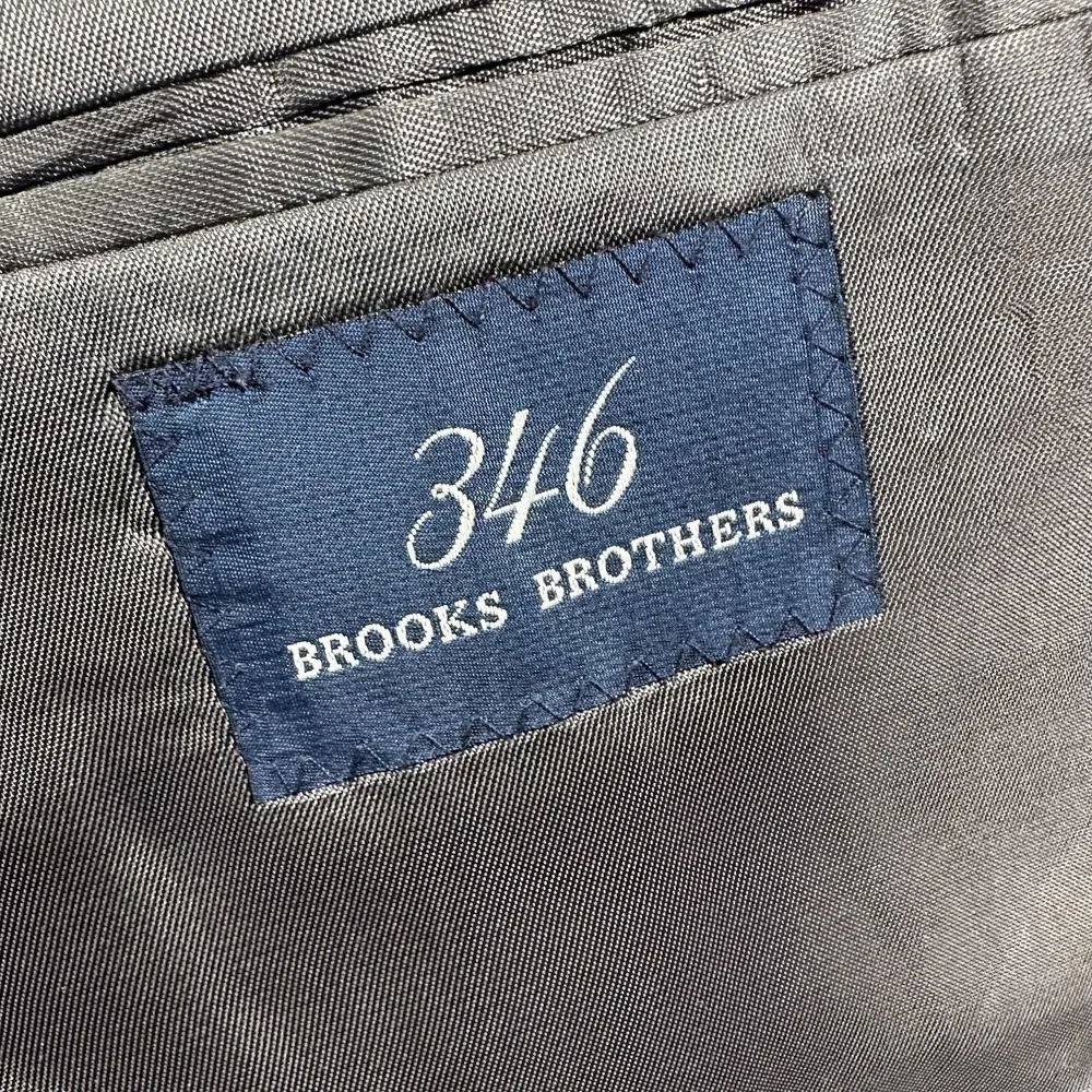 Brooks‎ Brothers Blazer Mens XL 45 Gray Herringbone Lambswool Sport Coat Jacket